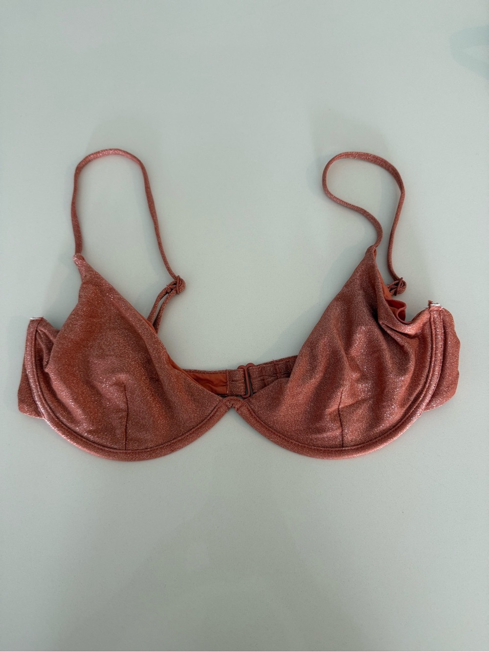 RVCA Women's Shimmery Rust Underwire Beach Bikini Top